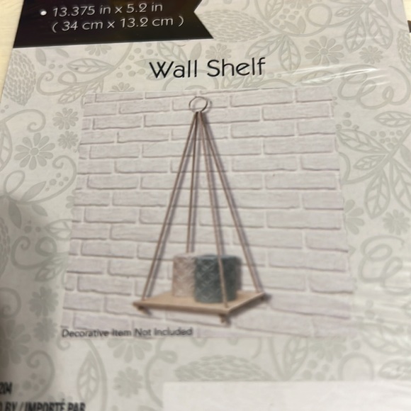 New 3 PC Decorative Hanging Wall Shelves with Rope - Picture 7 of 11